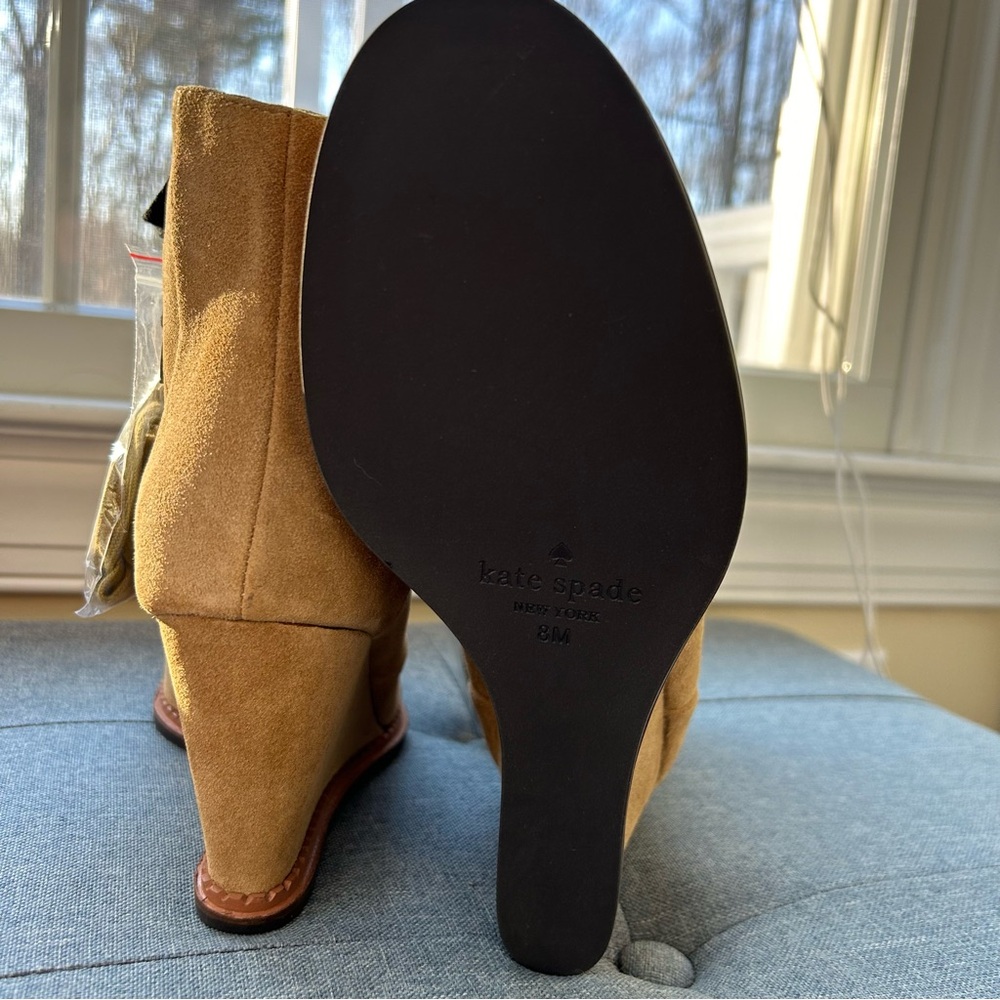 Kate Spade New York Saundra Suede Honey Wedged Boots - Picture 7 of 11